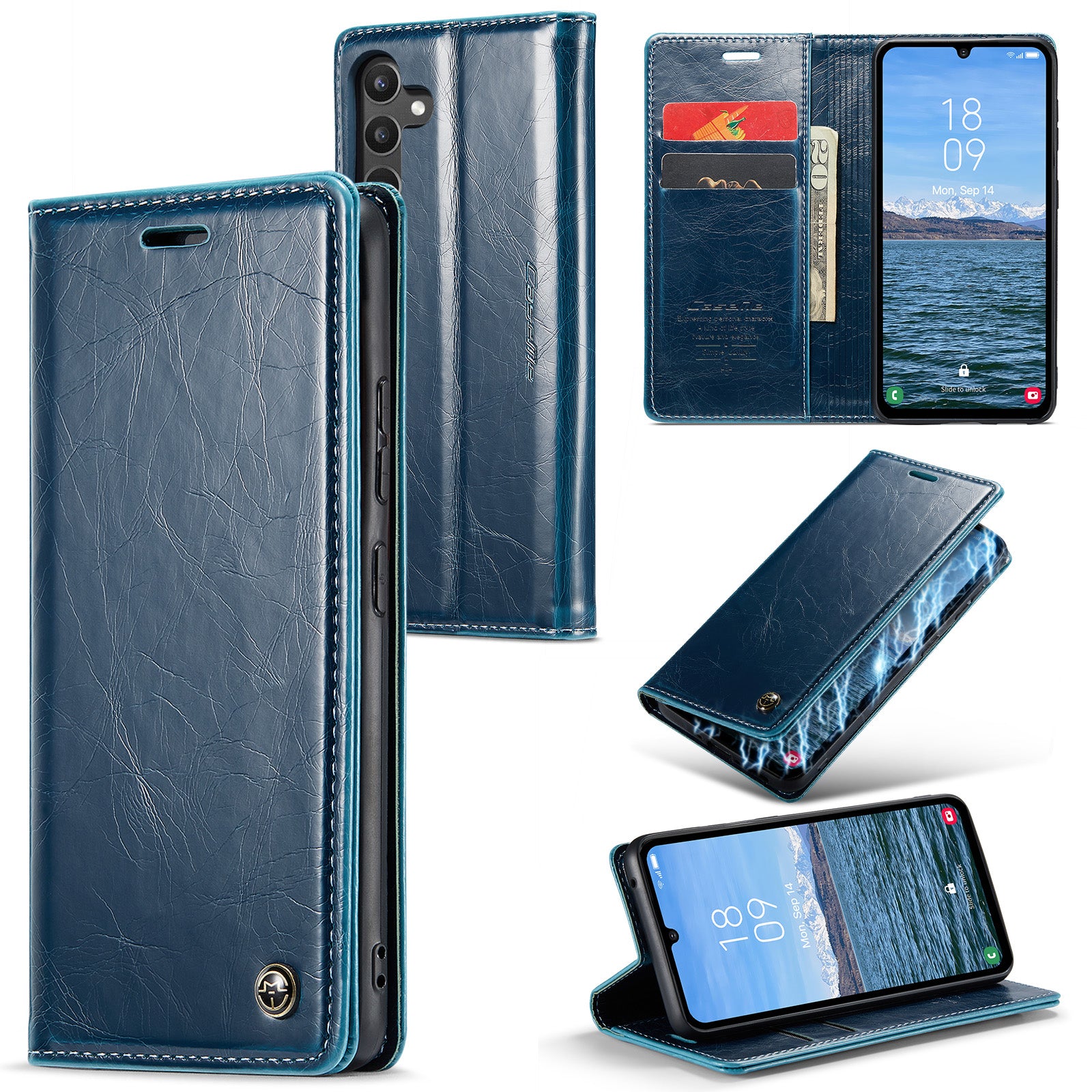 CASEME 003 Series For Samsung Galaxy A34 5G Waxy Texture Magnetic Auto-absorbed Phone Case Wallet Stand Full Coverage PU Leather Cell Phone Cover CASEME 003 Series For Samsung Galaxy A34 5G Waxy Texture Magnetic Auto-absorbed Phone Case Wallet Stand Full Coverage PU Leather Cell Phone Cover